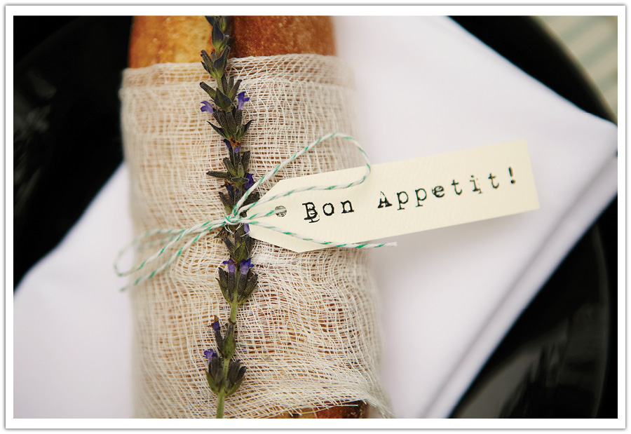 baguette lavender place card