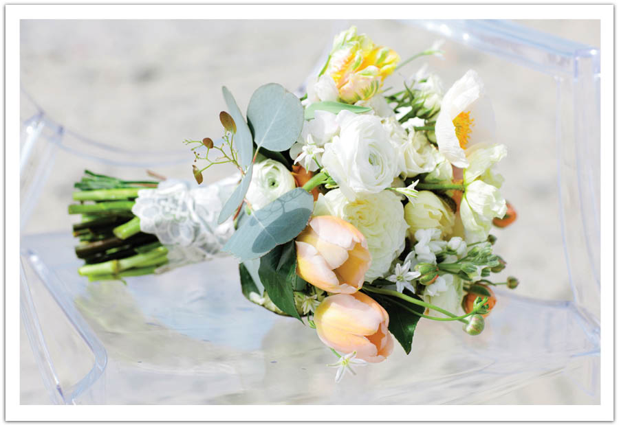 Romantic Pastel Wedding Bouquet Peach Tulips