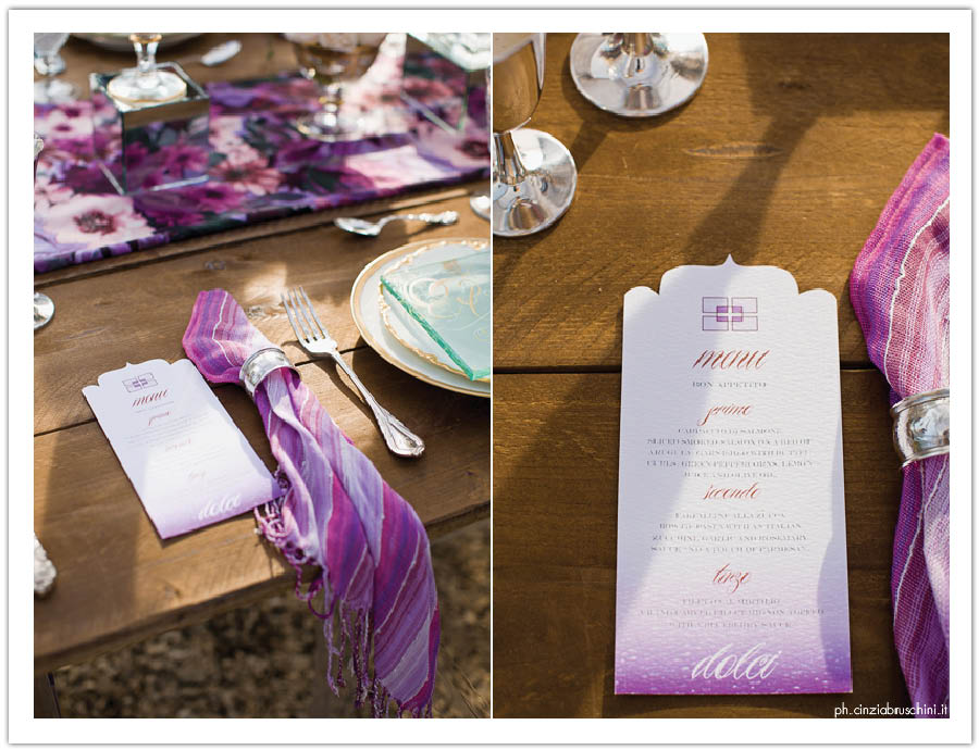 Purple wedding in tuscany