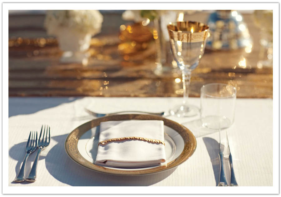 Gold Plates Modern Wedding