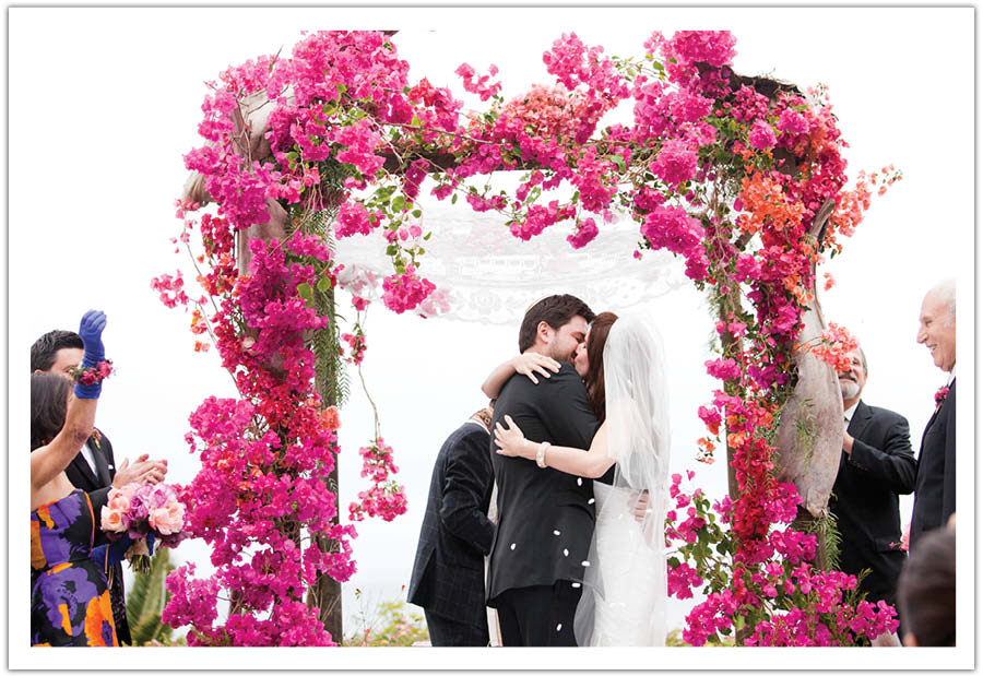 bright floral chuppah