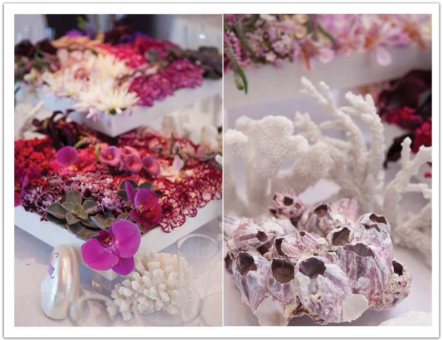 lucite tray white coral modern la jolla beach wedding