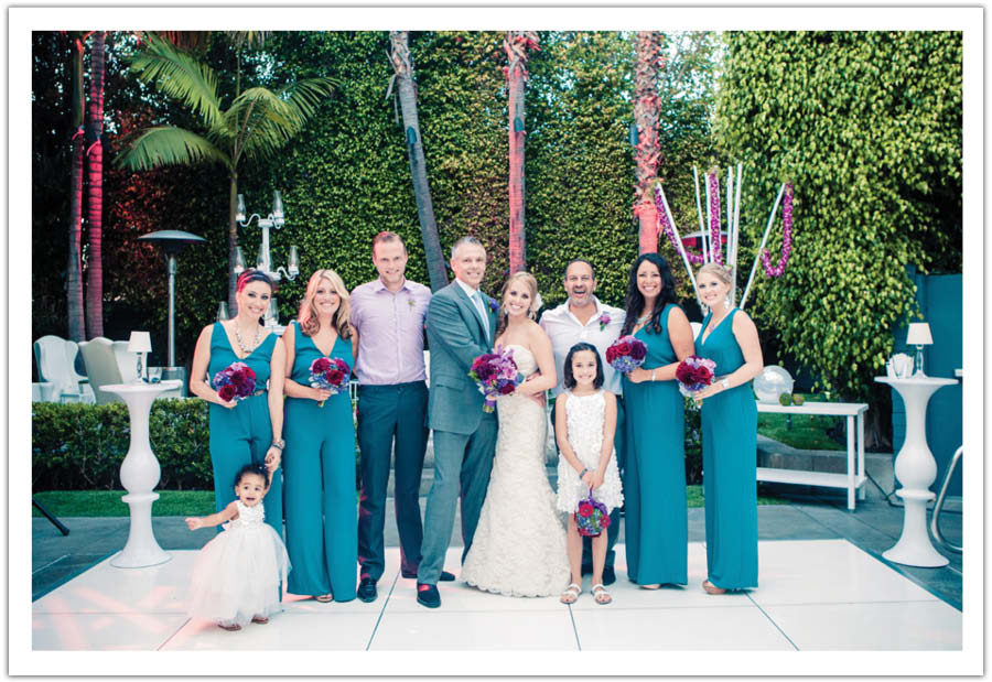 Teal Fuschia Orchid Modern Wedding